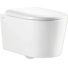 Wandcloset met diepe spoeling, gesloten spoelrand en toiletzitting