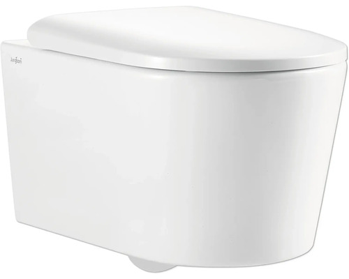 Wandcloset met diepe spoeling, gesloten spoelrand en toiletzitting