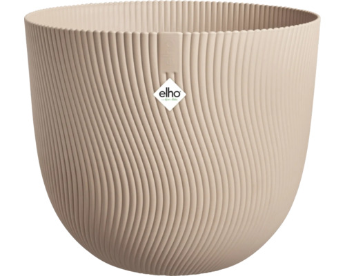 Beige plantenpot met geribbelde structuur