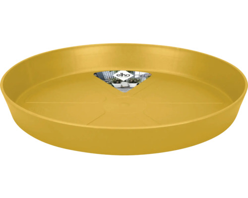 Gele schotel voor bloempotten