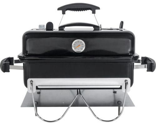 Draagbare houtskoolbarbecue met dekselthermometer