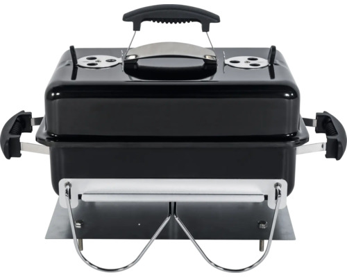 Draagbare houtskoolgrill met deksel en handvat