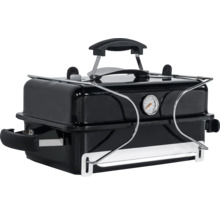 Zwarte houtskoolbarbecue met thermometer