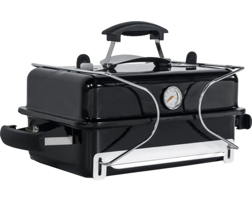 Zwarte houtskoolbarbecue met thermometer