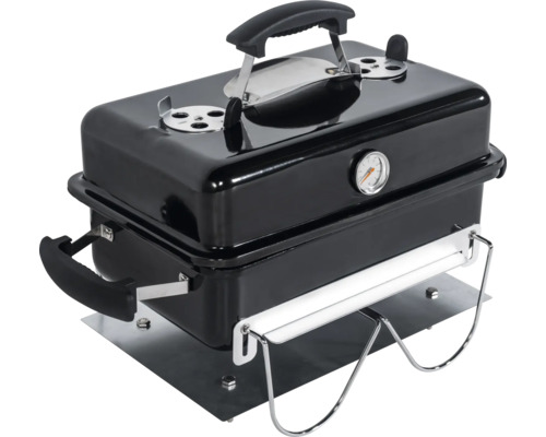 Draagbare houtskoolgrill met thermometer en handgreep