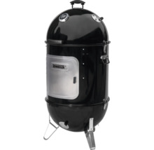 Zwarte Tenneker verticale barbecue met temperatuurweergave en zilverkleurige deur