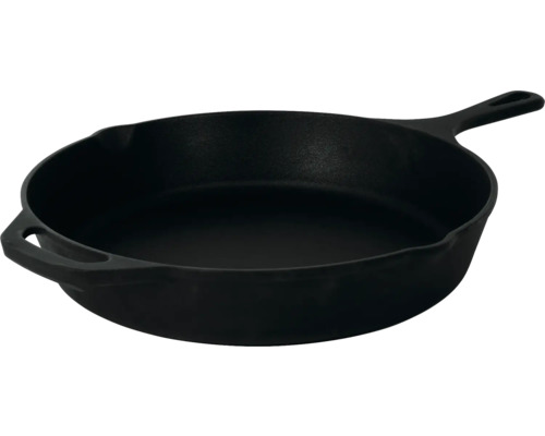 Gietijzeren pan met handvat en tegengreep
