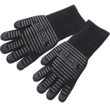 Een paar zwarte JENNEKER-handschoenen met strepen en antislip coating