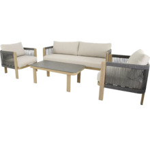 Tuinmeubelset met bank, fauteuil en tafel