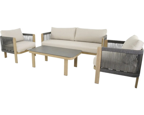 Tuinmeubelset met bank, fauteuil en tafel