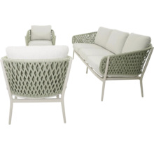 Tuinmeubelset met bank en fauteuil met gevlochten design