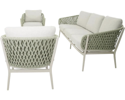 Tuinmeubelset met bank en fauteuil met gevlochten design