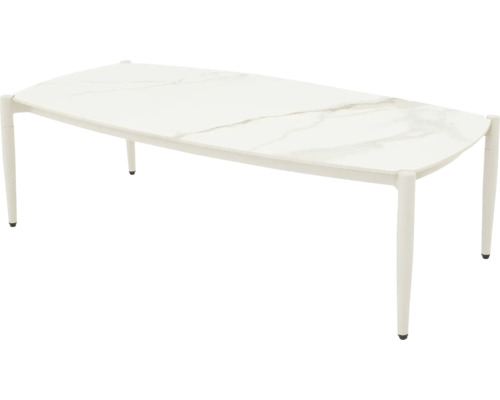 Rechthoekige tuintafel met marmerlook en vier poten