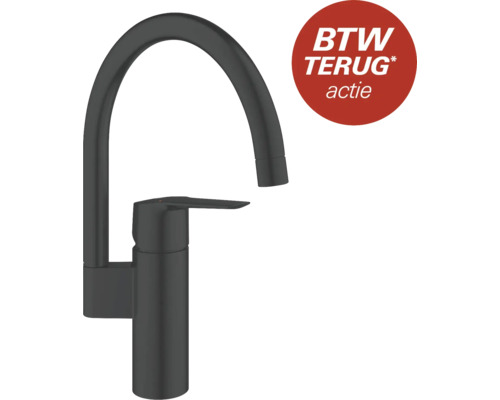 Zwarte kraan met actie-aanduiding