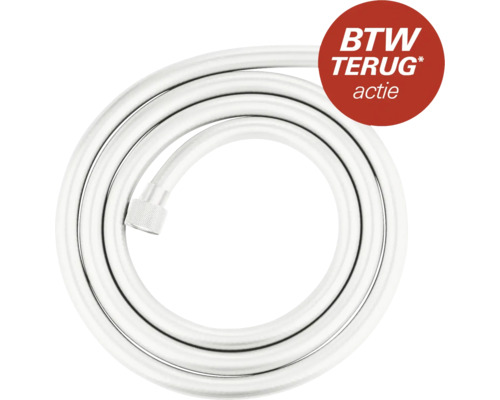 Witte doucheslang met actielogo