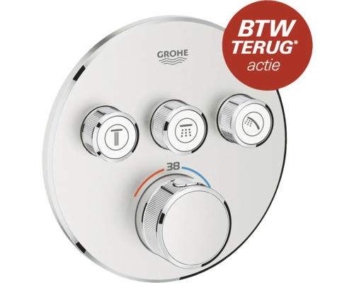Grohe kraan met temperatuurregelaar en verschillende waterselecties