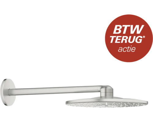 Douchekop met wandarm en btw teruggave actie