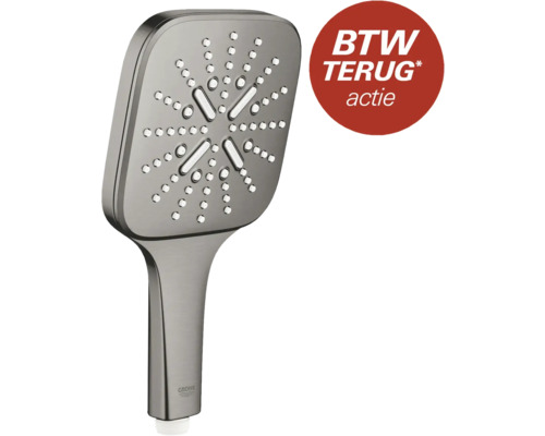 Douchekop met meerdere straalsoorten en Grohe logo