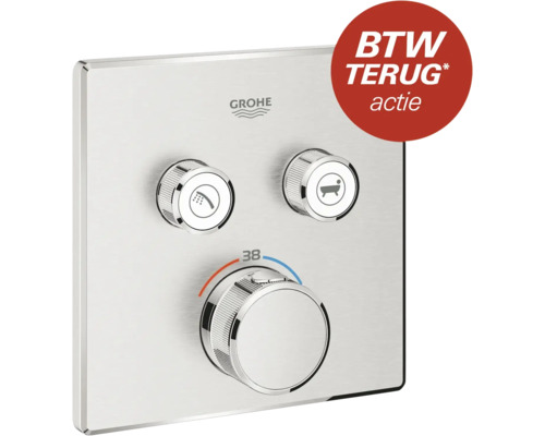 Grohe kraan voor douche en bad met drie draaiknoppen