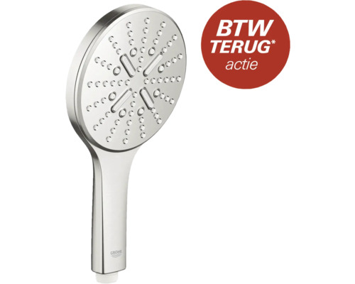 Grohe handdouche met meerdere stralen en BTW-Terug actie.