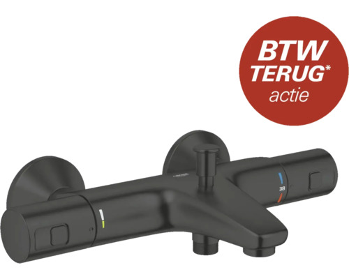 GROHE QUICKFIX Badkraan Precision Start 345982430 zwart Thermostatische badkraan voor wandmontage