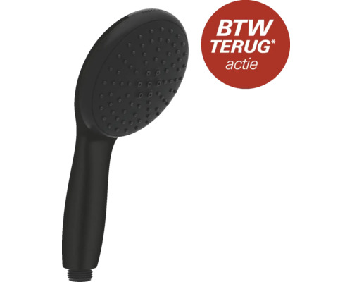 GROHE Handdouche Vitalio Start rond met 2 straalsoorten ø11 cm mat zwart Zwarte douchekop met meerdere stralen en bedieningsmechanisme