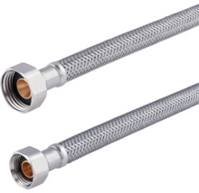 Twee flexibele slangen met schroefdraadverbindingen