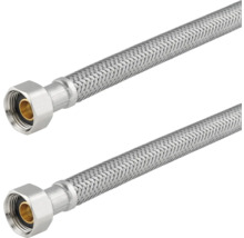 Twee flexibele slangen met verbindingsschroef