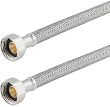 Twee flexibele omhulde slangen met verbindingsmoer