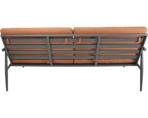 LESLI LIVING Loungeset Harper 4-delig incl. zitkussens terracotta Tuinbank met metalen frame en stoffen bekleding van achteren