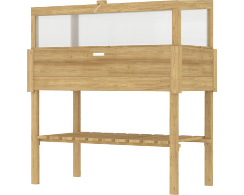 Houten plantenbak op poten met plank