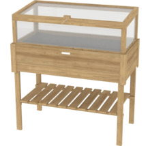 Houten kweekbak met opbergplank