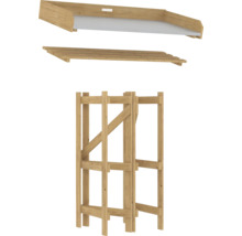 Houten rek voor het opslaan van brandhout met dak