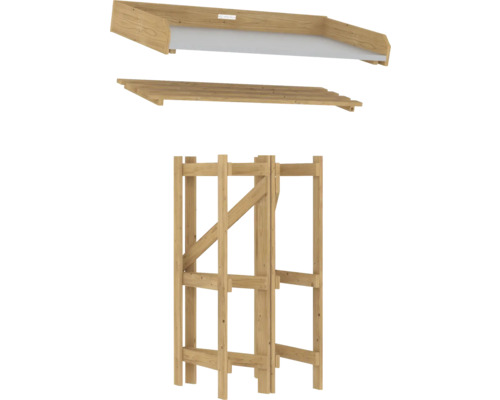 Houten rek voor het opslaan van brandhout met dak