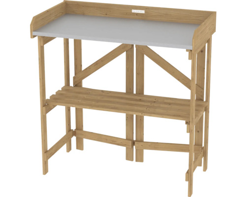 Houten tuintafel met opbergruimte