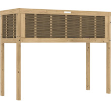 Houten plantenbak met vlechtinzet en poten