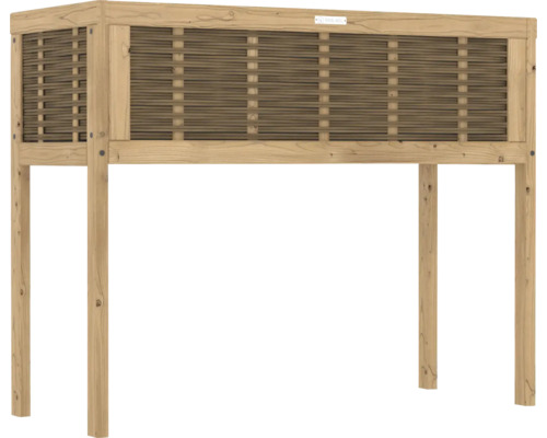 Houten plantenbak met vlechtinzet en poten