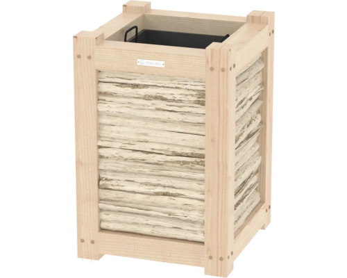 Houtmand van vurenhout met berkenhoutvulling