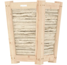 Houten plantenbak met boomschorsvulling