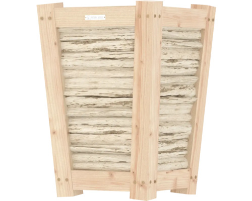 Houten plantenbak met boomschorsvulling