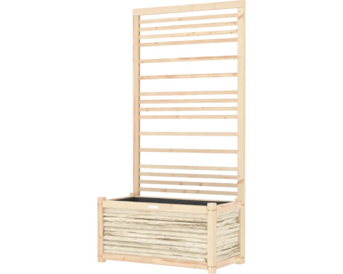 Houten plantenbak met klimrek voor de tuin