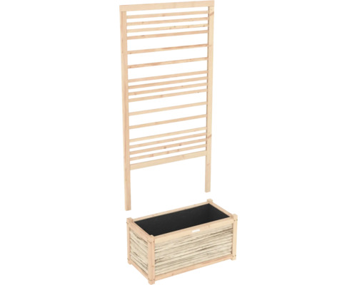 Houten plantenbak met klimrek