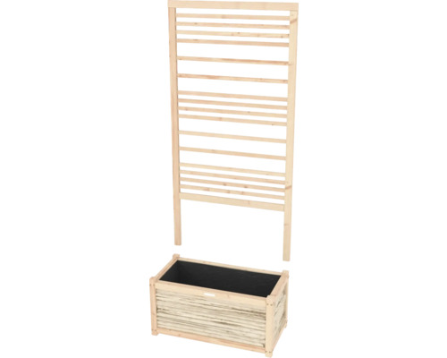 Houten plantenbak met klimrek voor de tuin