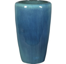 Blauwe keramische bloempot