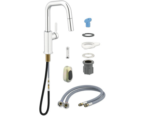 Keukenkraan met accessoires voor installatie