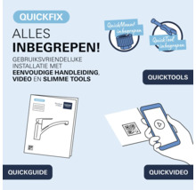Quickfix Alles inbegrepen: eenvoudige installatie met handleiding, video en gereedschap.