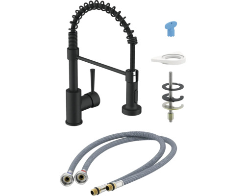 Keukenkraan met flexibele slang en montagetoebehoren