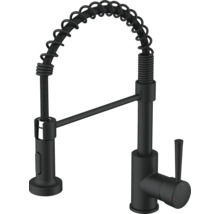 Zwarte keukenkraan met spiraalveer