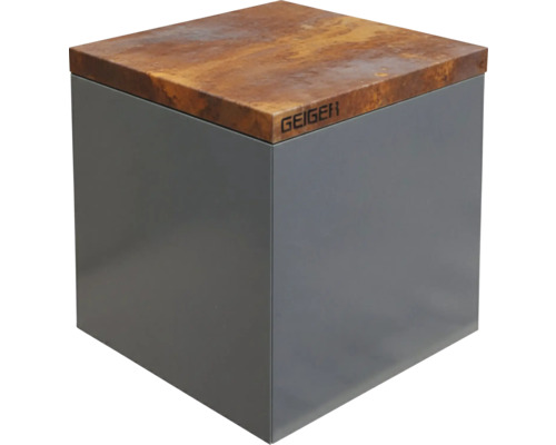 Kubusvormige bijzettafel met Geiger logo