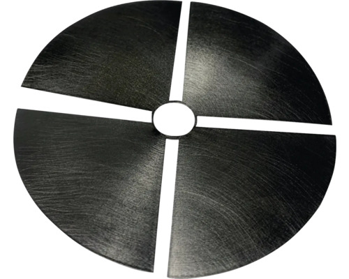 Ronde afdekking met centrale opening en kwartcirkelvormige uitsparingen